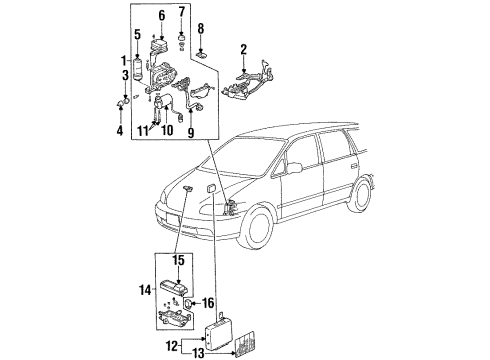 1996 Honda Odyssey Anti-Lock Brakes Sensor Assembly, Right Rear Diagram for 57470-SX0-A53