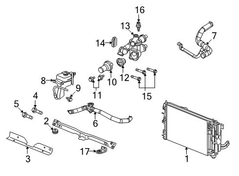 2007 Dodge Caliber Powertrain Control Hose-Radiator Outlet Diagram for 5058171AE