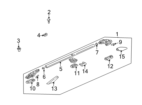 2007 Honda Pilot Luggage Carrier Cover, L. RR. Diagram for 75288-S9V-A10