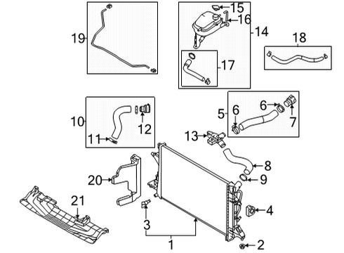2021 Hyundai Elantra Radiator & Components Hose Assembly-Water Diagram for 25450-AA400