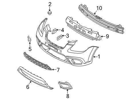 2011 Kia Rio5 Front Bumper Cover-Front Bumper, Center Diagram for 865231G600