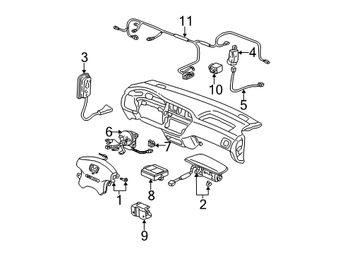 2003 Honda Odyssey Air Bag Components Unit Assembly Srs Diagram for 77960-S0X-305