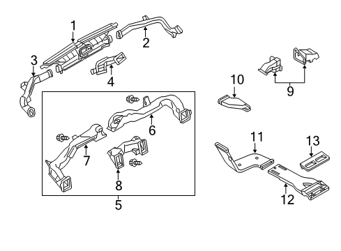 2021 INFINITI QX80 Ducts Grille - Rear Duct Diagram for 27927-1LA0A
