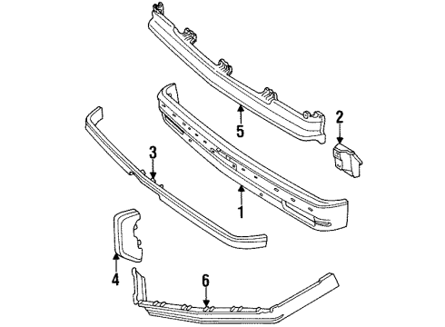 1988 GMC S15 Front Bumper Retainer-Torsion Bar Support Diagram for 14049505