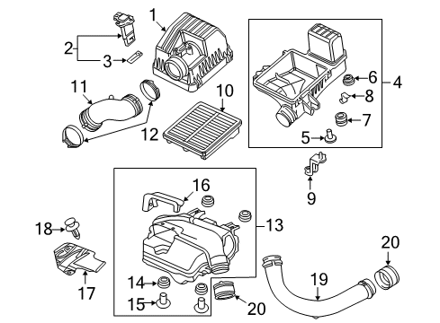 2012 Honda Civic Filters Stay, Air Cleaner Diagram for 17211-RW0-A00