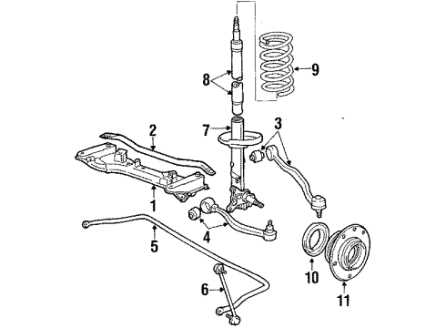 1987 BMW 635CSi Front Suspension Components, Lower Control Arm, Stabilizer Bar Cup Diagram for 31211128423