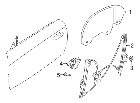 2020 Toyota GR Supra Door & Components Window Regulator Bolt Diagram for 90118-WA226