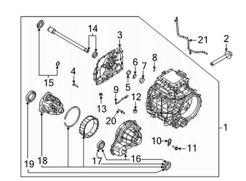 2021 Ford Mustang Mach-E Traction Motor Components Inner Bearing Stud Diagram for -W790513-S900