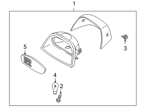 2004 Kia Spectra Bulbs Lens Diagram for 0K2AA51585