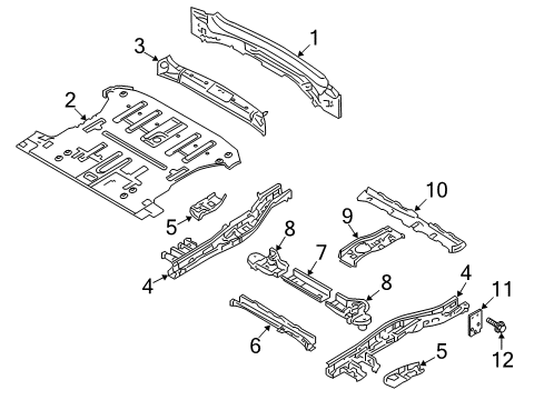 2010 Kia Sedona Rear Body Panel, Floor & Rails Bolt Diagram for 1125212303