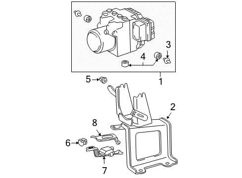 2006 Lexus RX330 Stability Control Bracket Assy, Brake Actuator Diagram for 44590-0E010