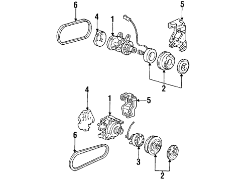 1988 Honda Accord A/C Compressor Compressor Assy. (10Pa15E) (Denso) Diagram for 38800-PH1-023