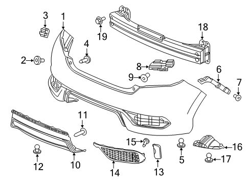 2020 Honda Civic Rear Bumper Reflector Assy., R. RR. Diagram for 33505-TBA-A01