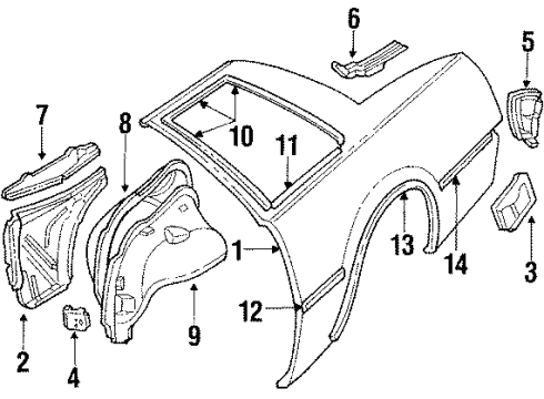 1985 Pontiac J2000 Sunbird Quarter Panel & Components, Exterior Trim Valve Asm-Bdy Lock Pillar Pressure Relief *Black Diagram for 20229973