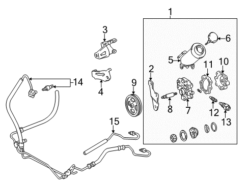 1995 Toyota Tacoma P/S Pump & Hoses, Steering Gear & Linkage Return Tube Diagram for 44406-04010