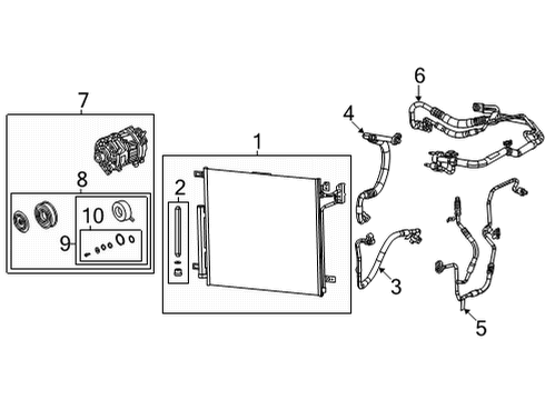 2021 Jeep Grand Cherokee L A/C Condenser, Compressor & Lines A/C COMPRESSOR Diagram for 68542124AA