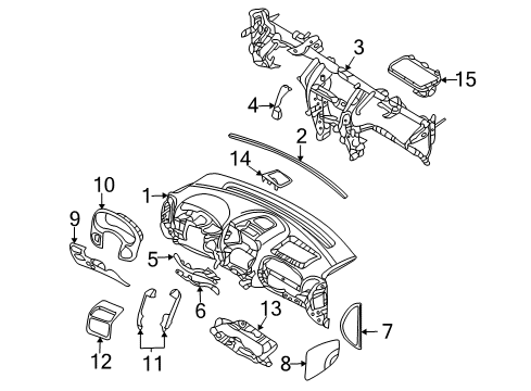 2007 Kia Sedona Cluster & Switches, Instrument Panel Rotor-Glove Box Diagram for 815214DB00