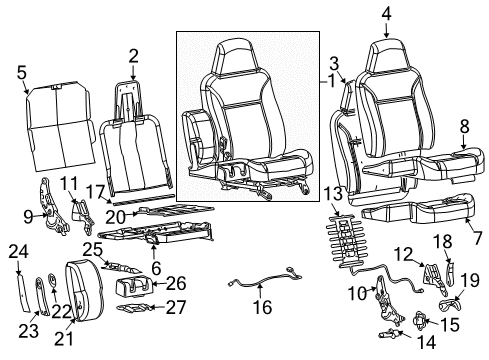 2008 GMC Canyon Front Seat Components Bracket, Armrest Mounting RH Diagram for 12377634