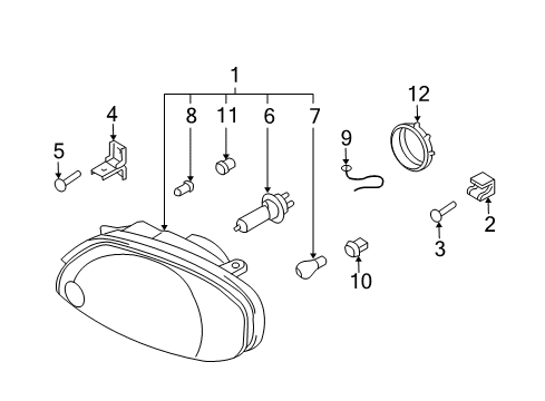 2003 Hyundai Accent Bulbs Spring-Bulb Diagram for 92169-02000