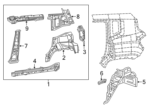 2015 Jeep Renegade Inner Structure - Quarter Panel REINFMNT-SILL Diagram for 68246187AA