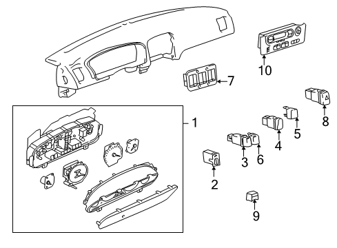 2001 Kia Optima Switches Cluster Assembly-Instrument Diagram for 940013C000