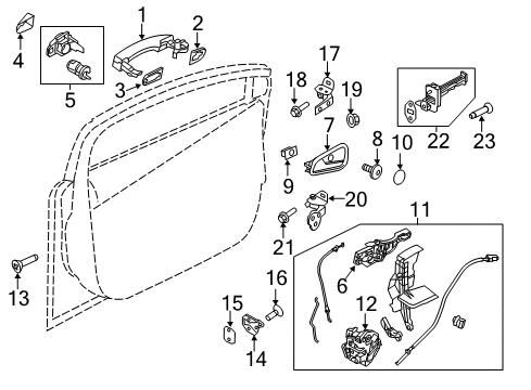 2012 Ford Focus Front Door Handle, Inside Diagram for CV6Z-5422601-CA