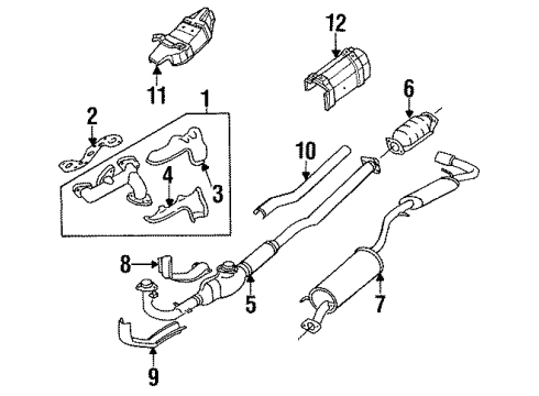 1993 Nissan Quest Exhaust Components Cover-Exhaust Manifold Diagram for 16590-0B010