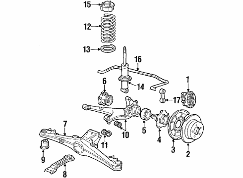 1987 BMW 635CSi Rear Brakes Guide Support Diagram for 33521126680