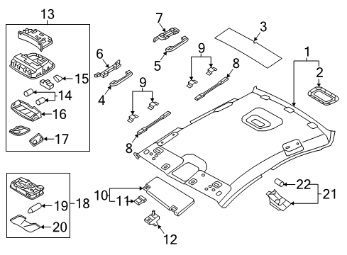2015 Hyundai Sonata Interior Trim - Roof Sun Visor Assembly, Right Diagram for 85202-C2000-PPB