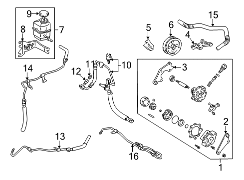 2000 Toyota Solara P/S Pump & Hoses, Steering Gear & Linkage Upper Pressure Hose Diagram for 44411-07030