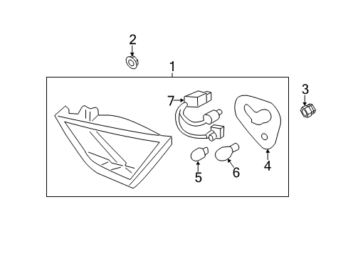 2011 Hyundai Sonata Bulbs Lamp Assembly-Rear Combination Inside, LH Diagram for 92403-3Q000