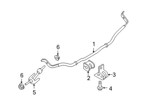 2010 Ford Escape Stabilizer Bar & Components - Rear Stabilizer Bar Bolt Diagram for -N811530-S439