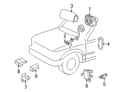 2003 Ford Explorer Sport Air Bag Components Clock Spring Diagram for 5L5Z-14A664-A