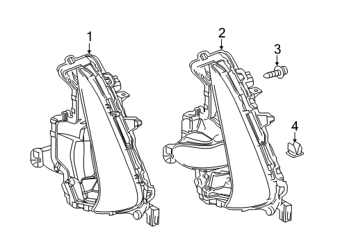 2018 Toyota Prius Prime Fog Lamps Fog Lamp Assembly Diagram for 81520-47120