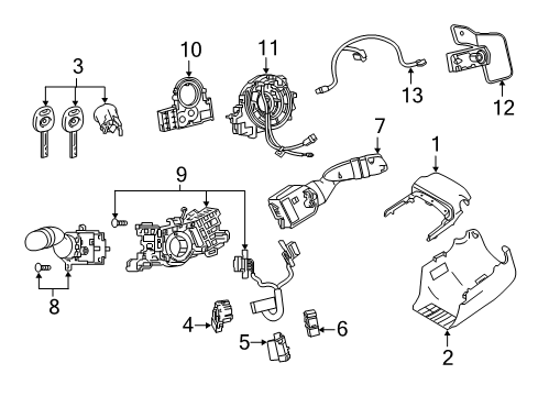 2021 Toyota RAV4 Shroud, Switches & Levers Shift Paddle Diagram for 84610-33021