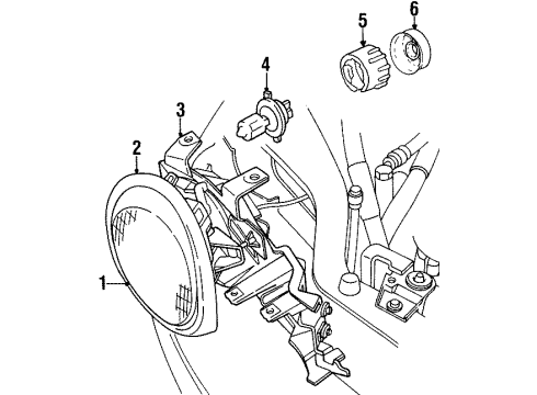 1996 Dodge Neon Headlamps Lamp-Headlamp And Adapter Diagram for 4761448AB