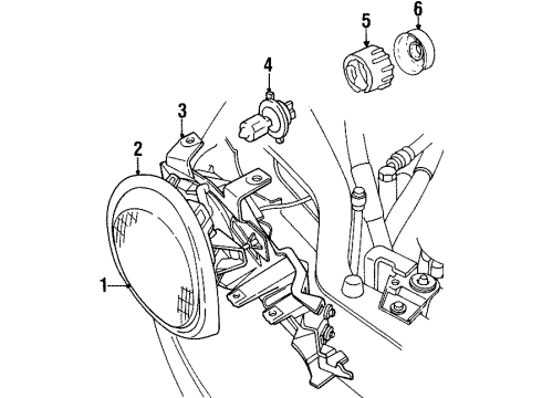 1996 Dodge Neon Headlamps ACTUATOR Head Lamp VERT Aiming Diagram for 5263879