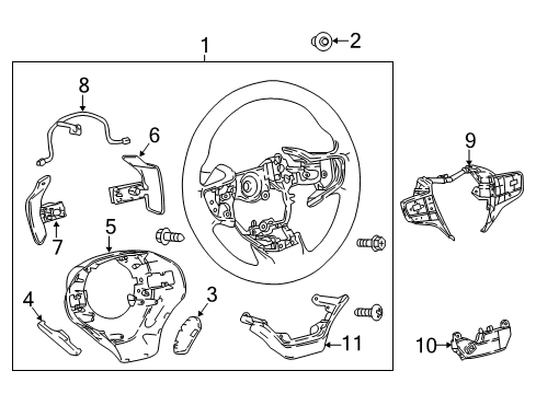 2020 Lexus LS500h Steering Column & Wheel, Steering Gear & Linkage Rod Set, Rear Steering Diagram for 45520-19005