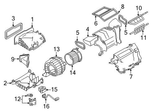 2012 Nissan Leaf Blower Motor & Fan Insulator Diagram for 27288-1FE0A