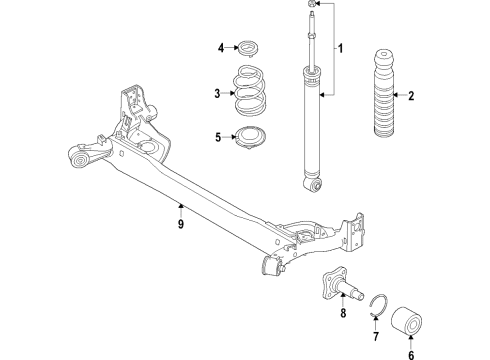 2014 Nissan Versa Note Rear Axle, Suspension Components ABSORBER Kit - Shock, Rear Diagram for E6210-3AN0D