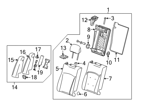 2014 Buick LaCrosse Rear Seat Components Bolster Diagram for 90802974