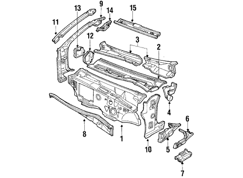 1986 Oldsmobile Toronado Cowl Motor Asm, Windshield Wiper Diagram for 88961293