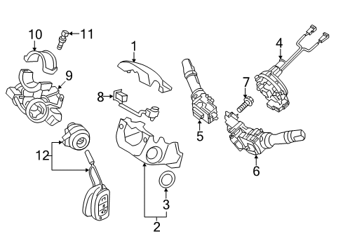 2019 Hyundai Santa Fe Shroud, Switches & Levers Controller Assembly-Steering/Wheel Heater Diagram for 56182-2W000