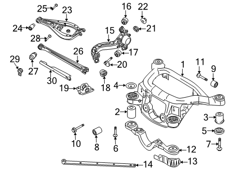 2006 BMW X3 Rear Suspension Components, Lower Control Arm, Upper Control Arm, Ride Control, Stabilizer Bar Push Rod Diagram for 33303448032