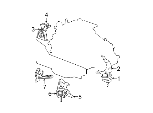 2007 Chrysler Pacifica Engine & Trans Mounting Bracket-Engine Mount Diagram for 4809963AE