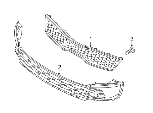 2016 Kia Rio Grille & Components Front Bumper Grille Diagram for 865601W500