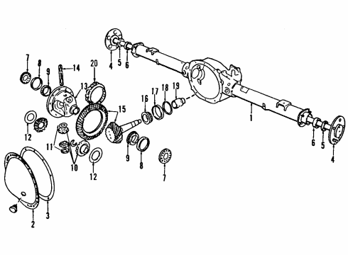 2005 Dodge Dakota Rear Axle, Differential, Propeller Shaft Axle-Service Rear Diagram for 5135546AD