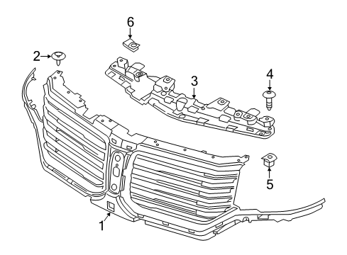 2017 Lincoln Navigator Grille & Components Sight Shield Diagram for FL7Z-17795-A