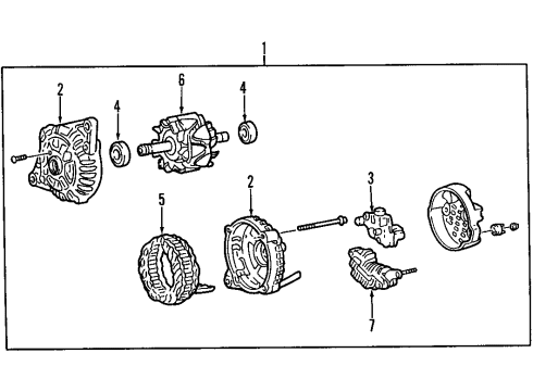 2001 Hyundai Elantra Alternator Rotor Assembly-Generator Diagram for 37340-22600