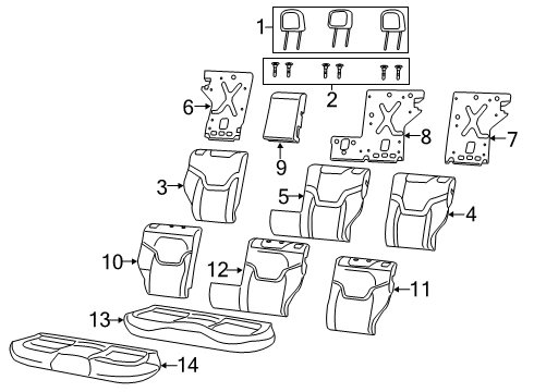 2016 Jeep Renegade Rear Seat Components Panel-Rear Seat Back Diagram for 68275101AA